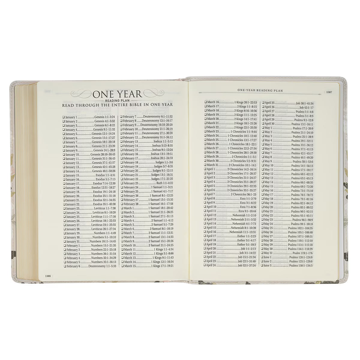 KJV Holy Bible, Note-taking Bible, Vegan Leather - King James Version, Cream Floral Printed