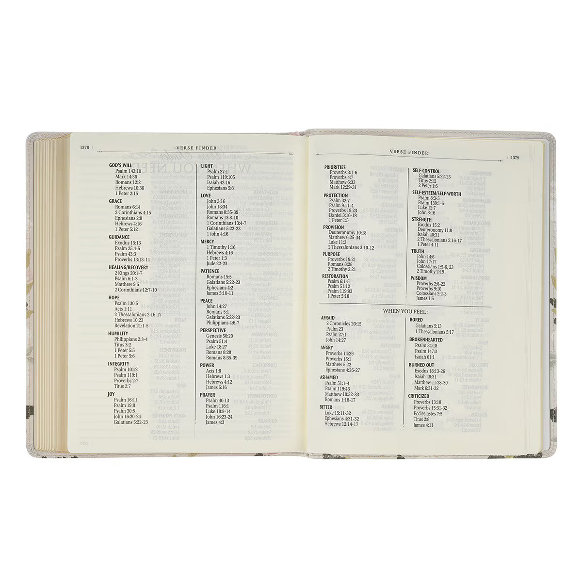 KJV Holy Bible, Note-taking Bible, Vegan Leather - King James Version, Cream Floral Printed