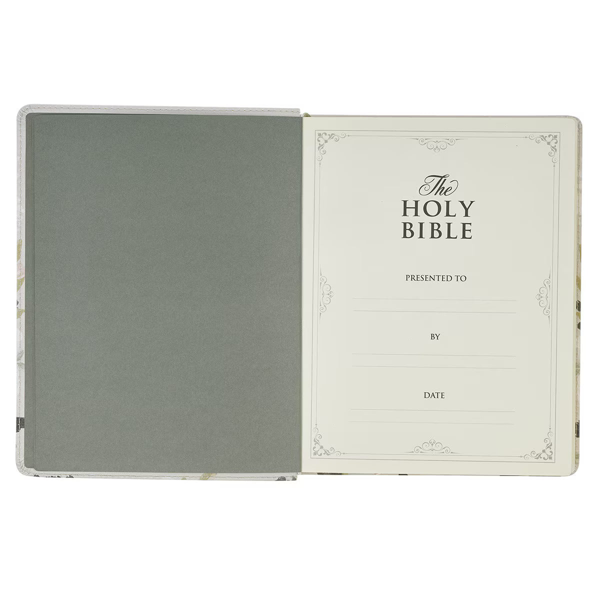 KJV Holy Bible, Note-taking Bible, Vegan Leather - King James Version, Cream Floral Printed