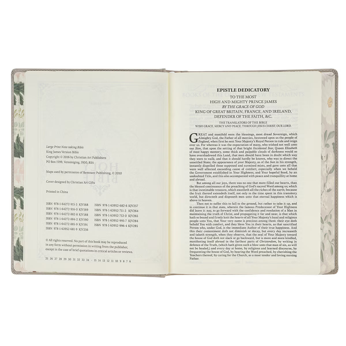 KJV Holy Bible, Large Print Note-taking Bible, Vegan Leather Hardcover - King James Version. Pink Trust in the Lord Prov 3:5