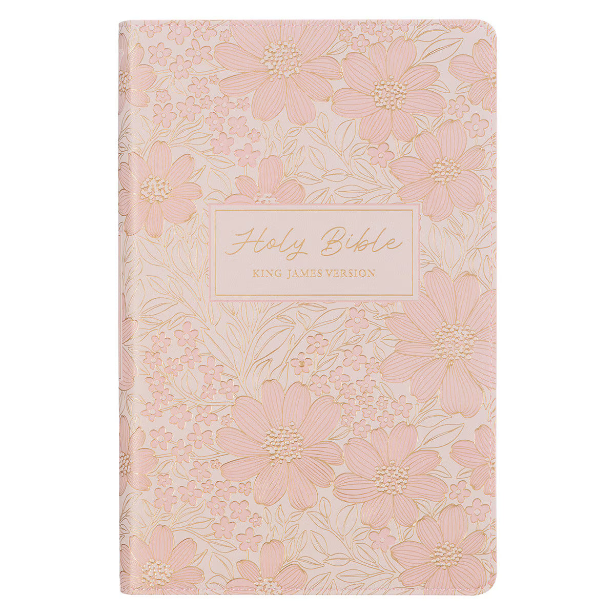 KJV Holy Bible, Deluxe Gift Bible with Thumb Tabs, Ribbon Marker, King James Version, Faux Leather, Pink