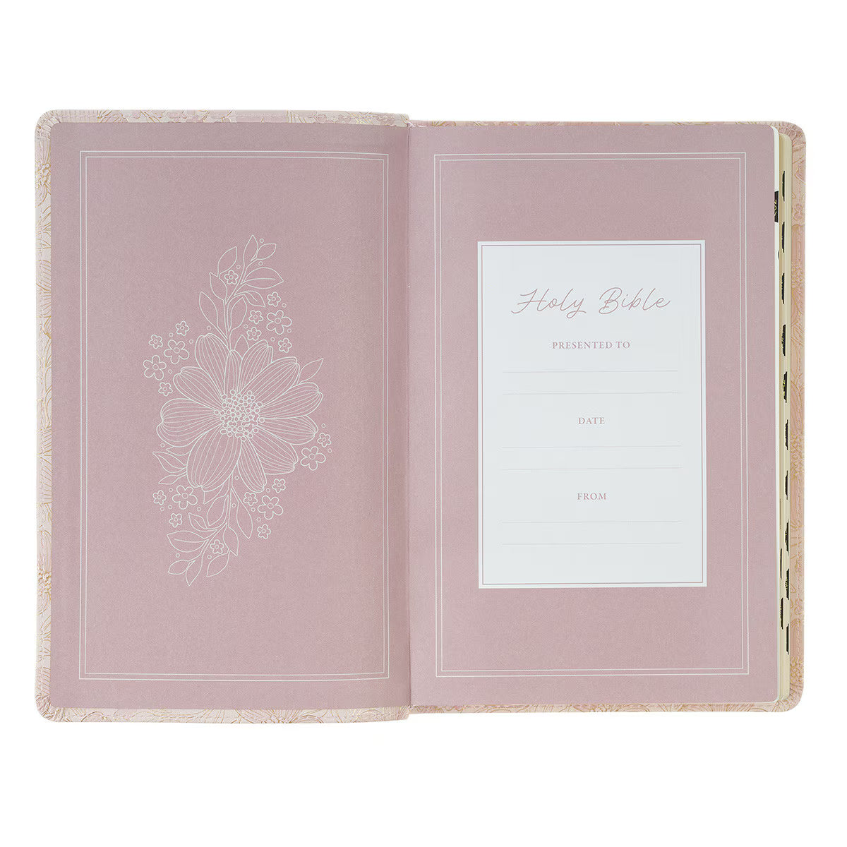 KJV Holy Bible, Deluxe Gift Bible with Thumb Tabs, Ribbon Marker, King James Version, Faux Leather, Pink