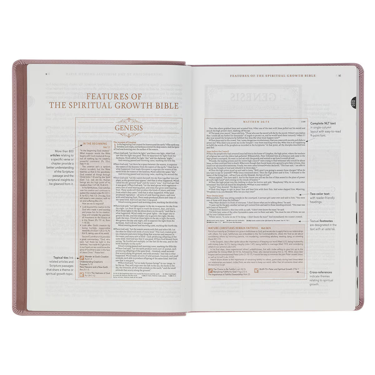 The Spiritual Growth Bible, Study Bible, NLT - New Living Translation Holy Bible, Faux Leather, Purple/Lavender