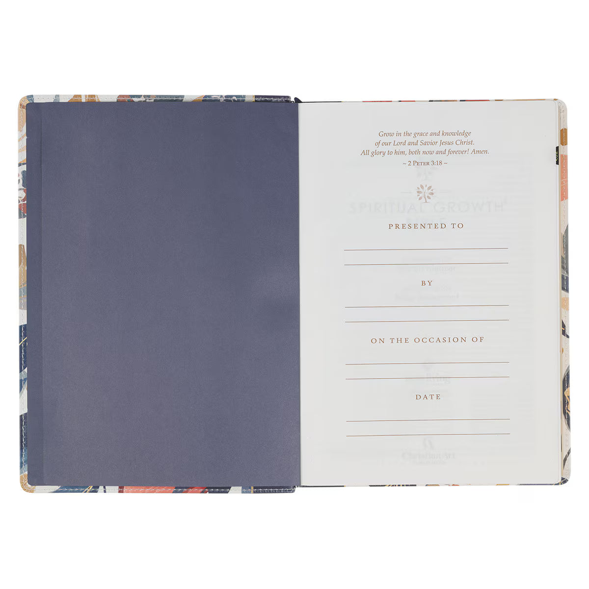 The Spiritual Growth Bible, Study Bible, NLT - New Living Translation Holy Bible, Faux Leather, Navy/Leaf Design